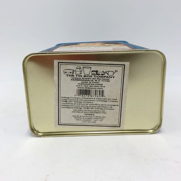 Kelloggs Vintage Corn Flakes Tin Box 1997 Blue And Red With Baby Images - Picture 8 of 10